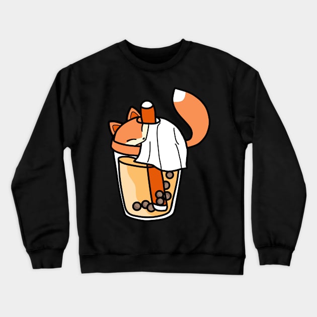 Milk Tea Fox Tee Crewneck Sweatshirt by elar